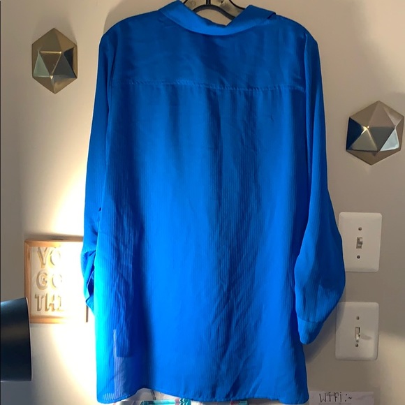 NWT Jones New York Blue Blouse - Size L - Picture 4 of 4